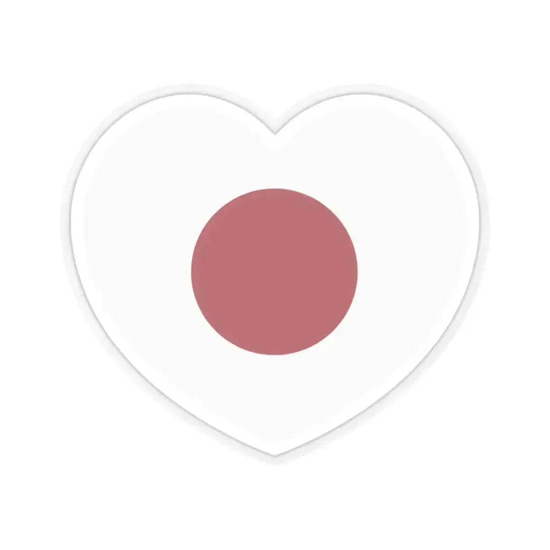 Heart Flag of Japan 1870-1999 - STICKER Vinyl Kiss-Cut Decal 3 Inch Transparent - The Sticker Space