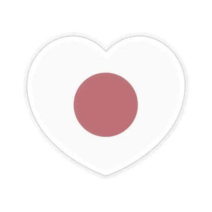 Heart Flag of Japan 1870-1999 - STICKER Vinyl Kiss-Cut Decal 3 Inch Transparent - The Sticker Space