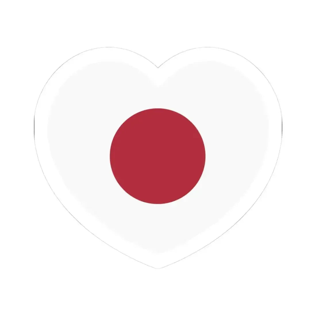 Heart Flag of Japan 1870-1999 - STICKER Vinyl Kiss-Cut Decal 3 Inch White - The Sticker Space