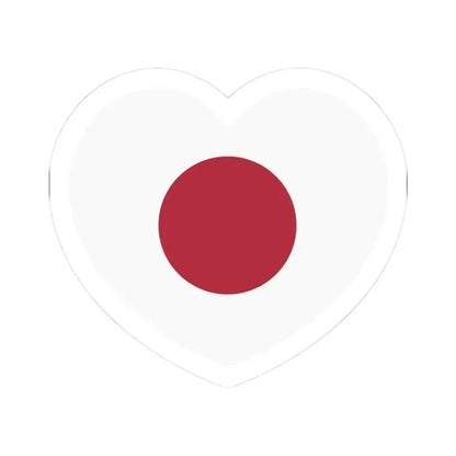 Heart Flag of Japan 1870-1999 - STICKER Vinyl Kiss-Cut Decal 3 Inch White - The Sticker Space