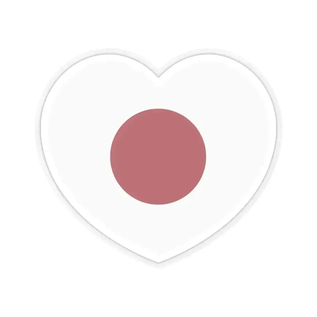 Heart Flag of Japan 1870-1999 - STICKER Vinyl Kiss-Cut Decal 4 Inch Transparent - The Sticker Space
