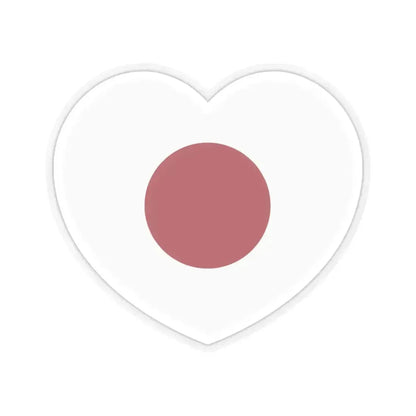 Heart Flag of Japan 1870-1999 - STICKER Vinyl Kiss-Cut Decal 4 Inch Transparent - The Sticker Space