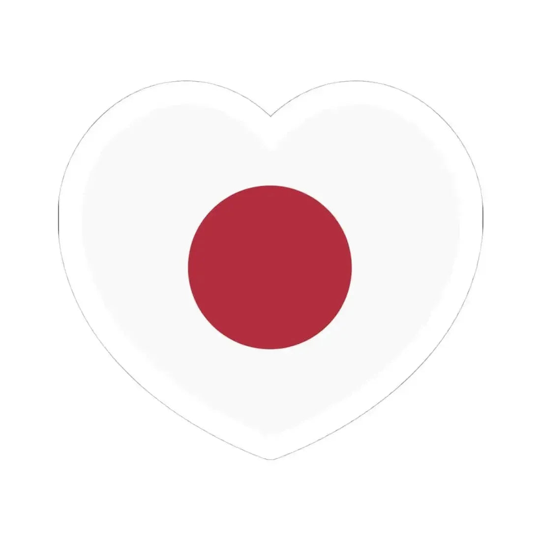 Heart Flag of Japan 1870-1999 - STICKER Vinyl Kiss-Cut Decal 4 Inch White - The Sticker Space