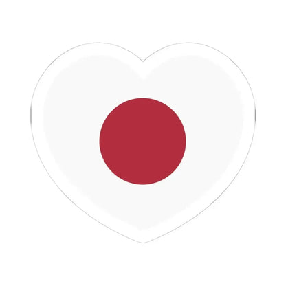 Heart Flag of Japan 1870-1999 - STICKER Vinyl Kiss-Cut Decal 4 Inch White - The Sticker Space