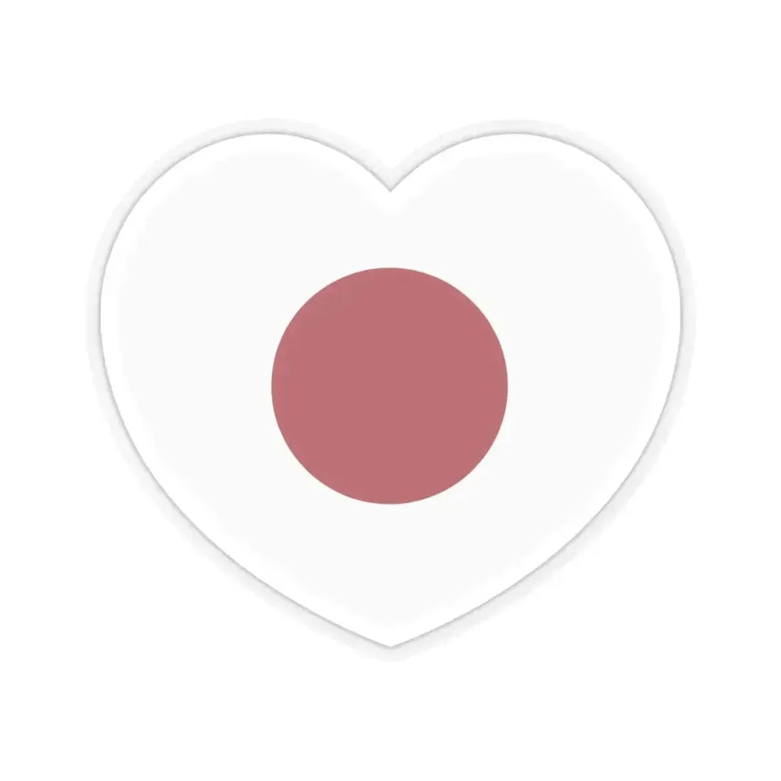 Heart Flag of Japan 1870-1999 - STICKER Vinyl Kiss-Cut Decal 6 Inch Transparent - The Sticker Space