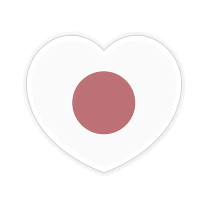 Heart Flag of Japan 1870-1999 - STICKER Vinyl Kiss-Cut Decal 6 Inch Transparent - The Sticker Space