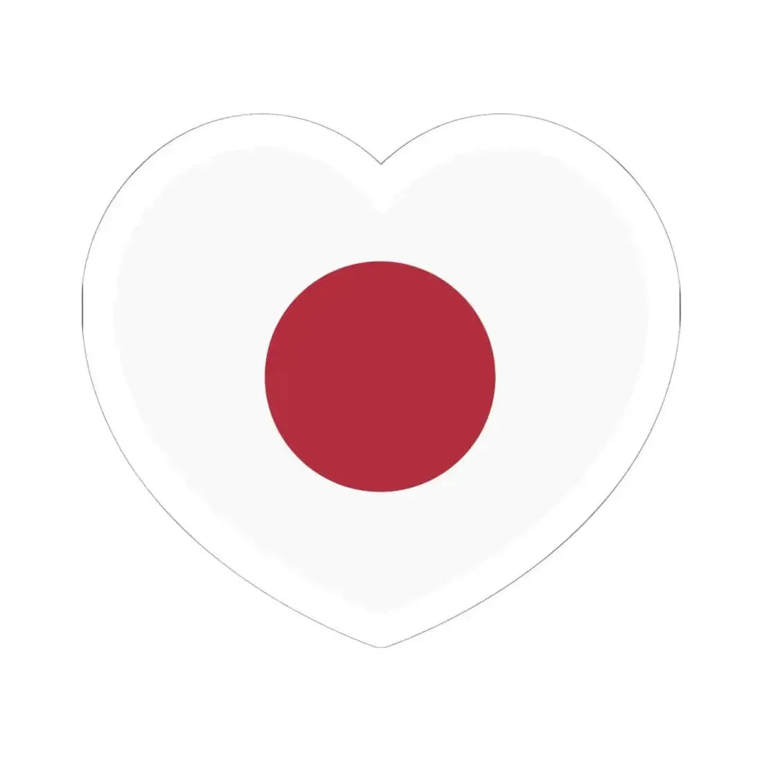 Heart Flag of Japan 1870-1999 - STICKER Vinyl Kiss-Cut Decal 6 Inch White - The Sticker Space