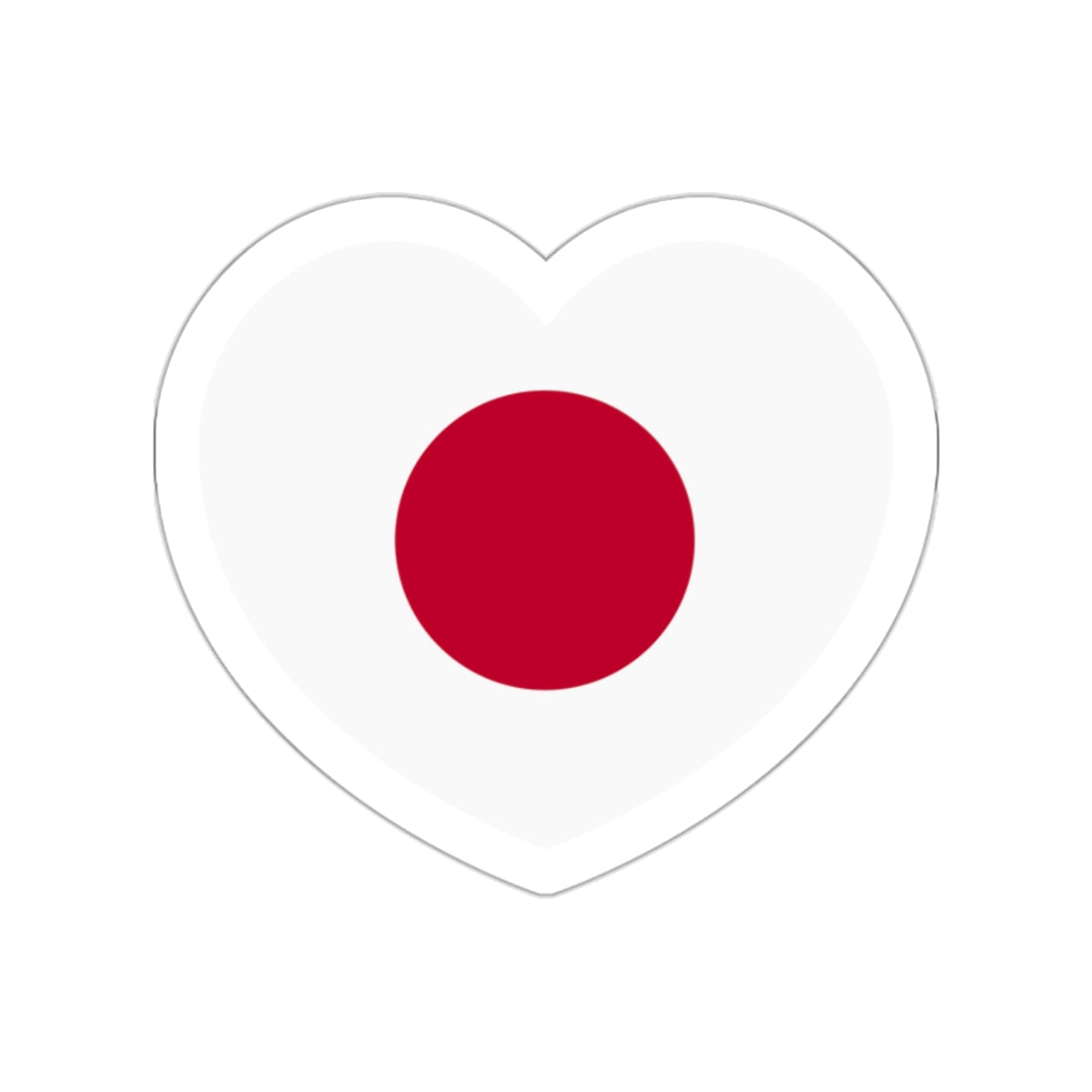 Heart Flag of Japan - STICKER Vinyl Die-Cut Decal-White-The Sticker Space