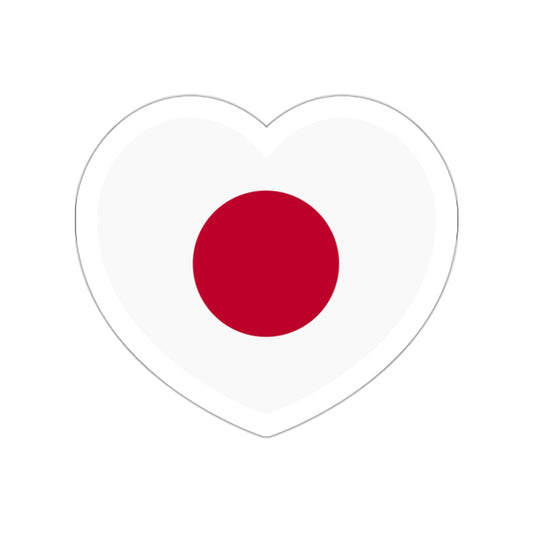 Heart Flag of Japan - STICKER Vinyl Die-Cut Decal-White-The Sticker Space