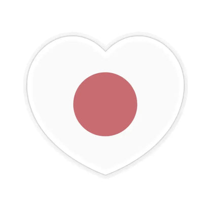 Heart Flag of Japan - STICKER Vinyl Kiss-Cut Decal 2 Inch Transparent - The Sticker Space