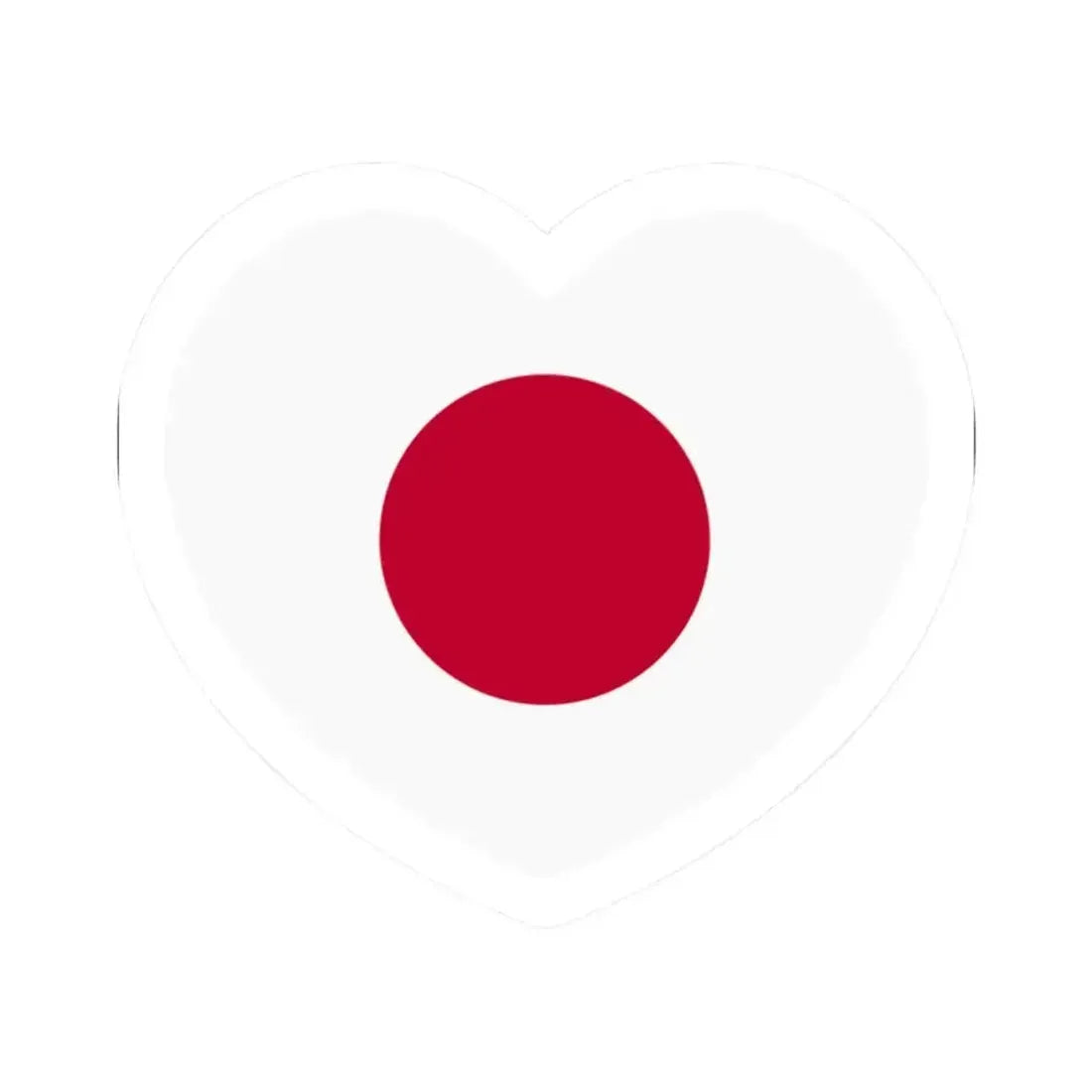 Heart Flag of Japan - STICKER Vinyl Kiss-Cut Decal 2 Inch White - The Sticker Space