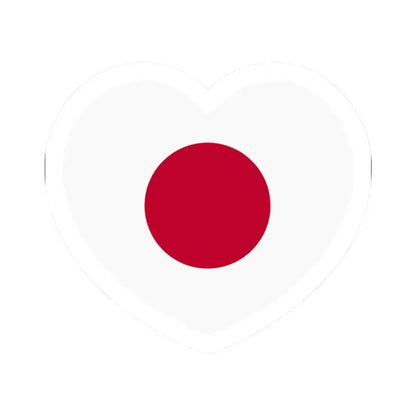Heart Flag of Japan - STICKER Vinyl Kiss-Cut Decal 2 Inch White - The Sticker Space