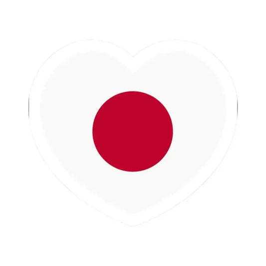 Heart Flag of Japan - STICKER Vinyl Kiss-Cut Decal 2 Inch White - The Sticker Space
