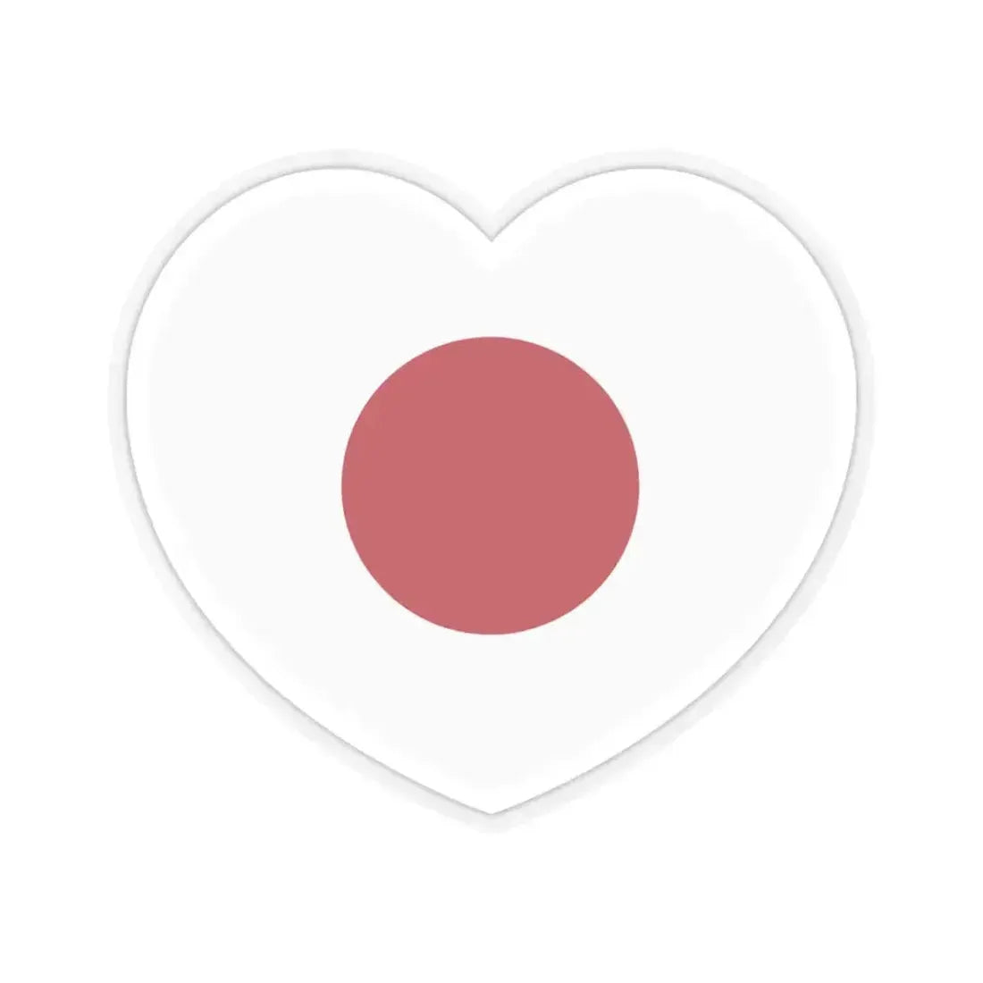 Heart Flag of Japan - STICKER Vinyl Kiss-Cut Decal 3 Inch Transparent - The Sticker Space