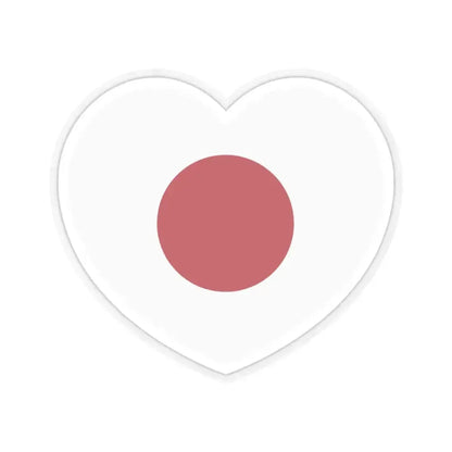 Heart Flag of Japan - STICKER Vinyl Kiss-Cut Decal 3 Inch Transparent - The Sticker Space