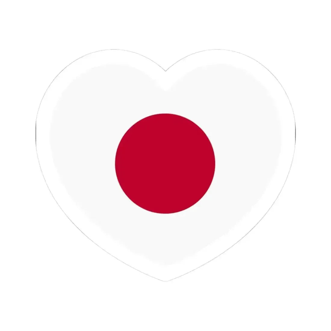 Heart Flag of Japan - STICKER Vinyl Kiss-Cut Decal 3 Inch White - The Sticker Space
