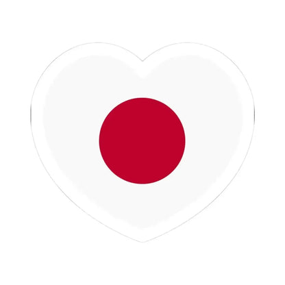 Heart Flag of Japan - STICKER Vinyl Kiss-Cut Decal 3 Inch White - The Sticker Space