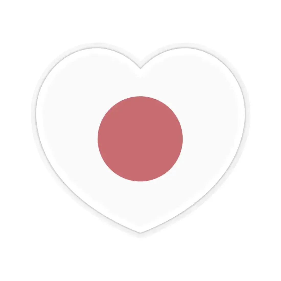Heart Flag of Japan - STICKER Vinyl Kiss-Cut Decal 4 Inch Transparent - The Sticker Space