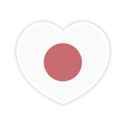 Heart Flag of Japan - STICKER Vinyl Kiss-Cut Decal 4 Inch Transparent - The Sticker Space