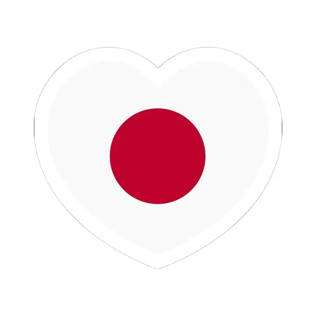Heart Flag of Japan - STICKER Vinyl Kiss-Cut Decal 4 Inch White - The Sticker Space