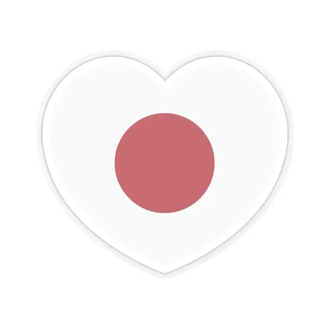 Heart Flag of Japan - STICKER Vinyl Kiss-Cut Decal 6 Inch Transparent - The Sticker Space