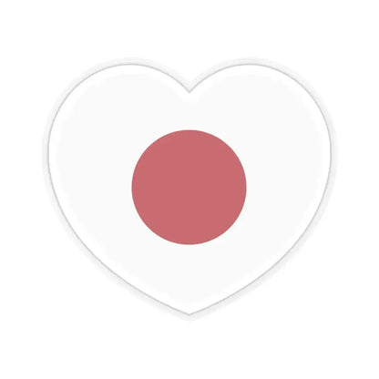 Heart Flag of Japan - STICKER Vinyl Kiss-Cut Decal 6 Inch Transparent - The Sticker Space