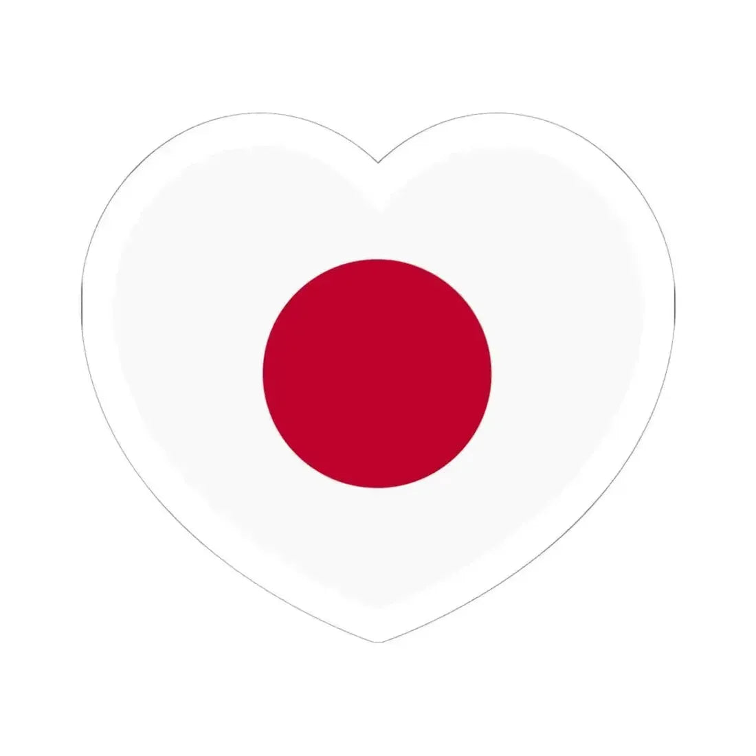 Heart Flag of Japan - STICKER Vinyl Kiss-Cut Decal 6 Inch White - The Sticker Space