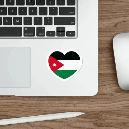 Heart Flag of Jordan - STICKER Vinyl Die-Cut Decal - The Sticker Space