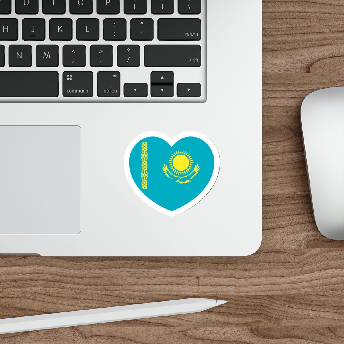 Heart Flag of Kazakhstan - STICKER Vinyl Die-Cut Decal-The Sticker Space