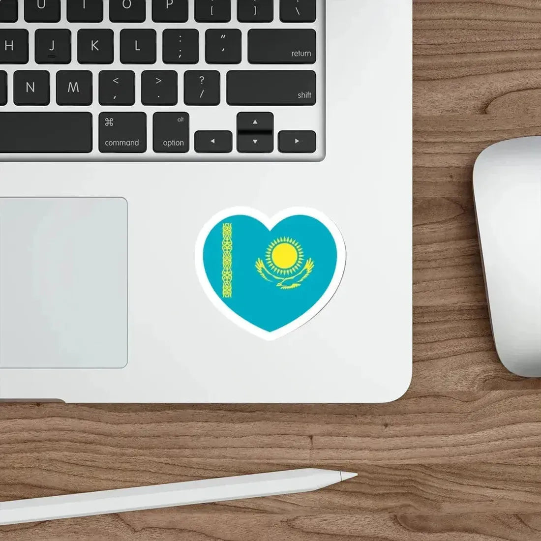 Heart Flag of Kazakhstan - STICKER Vinyl Die-Cut Decal - The Sticker Space