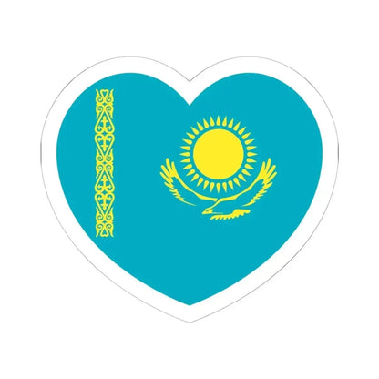 Heart Flag of Kazakhstan - STICKER Vinyl Kiss-Cut Decal 6 Inch White - The Sticker Space