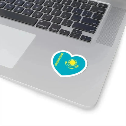 Heart Flag of Kazakhstan - STICKER Vinyl Kiss-Cut Decal - The Sticker Space