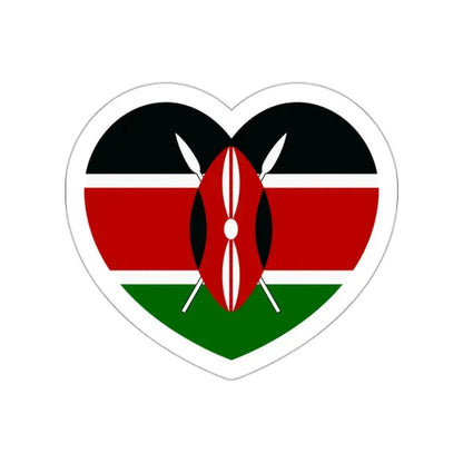 Heart Flag of Kenya - STICKER Vinyl Die-Cut Decal White Die-Cut 2 Inch - The Sticker Space