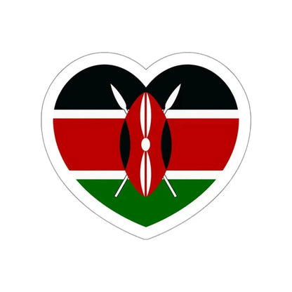 Heart Flag of Kenya - STICKER Vinyl Die-Cut Decal White Die-Cut 3 Inch - The Sticker Space
