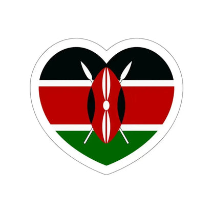 Heart Flag of Kenya - STICKER Vinyl Die-Cut Decal White Die-Cut 4 Inch - The Sticker Space