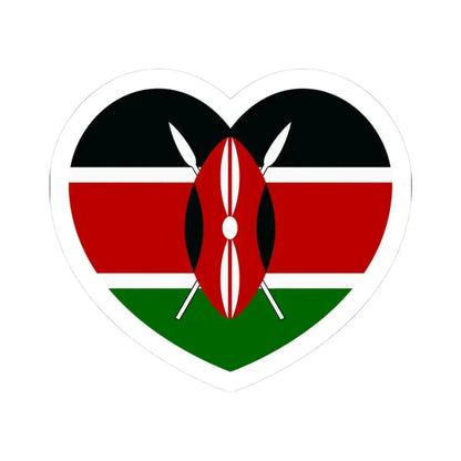 Heart Flag of Kenya - STICKER Vinyl Kiss-Cut Decal 3 Inch White - The Sticker Space