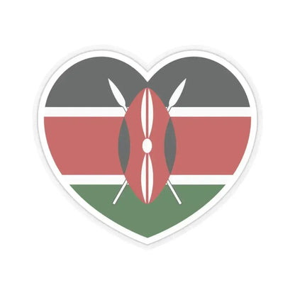 Heart Flag of Kenya - STICKER Vinyl Kiss-Cut Decal 4 Inch Transparent - The Sticker Space