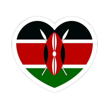 Heart Flag of Kenya - STICKER Vinyl Kiss-Cut Decal 6 Inch White - The Sticker Space