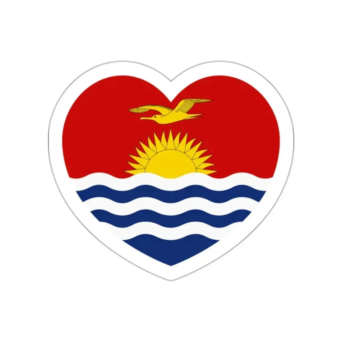Heart Flag of Kiribati - STICKER Vinyl Die-Cut Decal White Die-Cut 2 Inch - The Sticker Space
