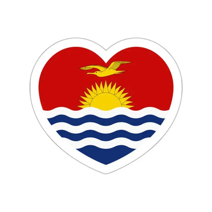 Heart Flag of Kiribati - STICKER Vinyl Die-Cut Decal White Die-Cut 2 Inch - The Sticker Space