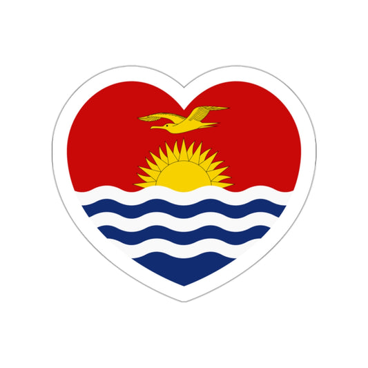 Heart Flag of Kiribati - STICKER Vinyl Die-Cut Decal-White-The Sticker Space