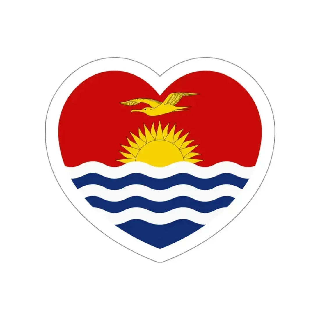 Heart Flag of Kiribati - STICKER Vinyl Die-Cut Decal White Die-Cut 3 Inch - The Sticker Space