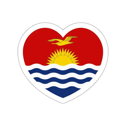 Heart Flag of Kiribati - STICKER Vinyl Die-Cut Decal White Die-Cut 3 Inch - The Sticker Space