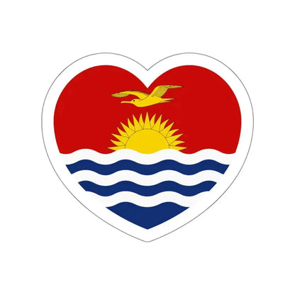 Heart Flag of Kiribati - STICKER Vinyl Die-Cut Decal White Die-Cut 4 Inch - The Sticker Space
