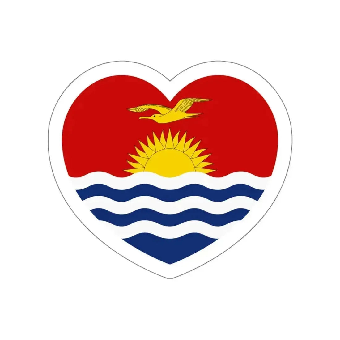 Heart Flag of Kiribati - STICKER Vinyl Die-Cut Decal White Die-Cut 5 Inch - The Sticker Space