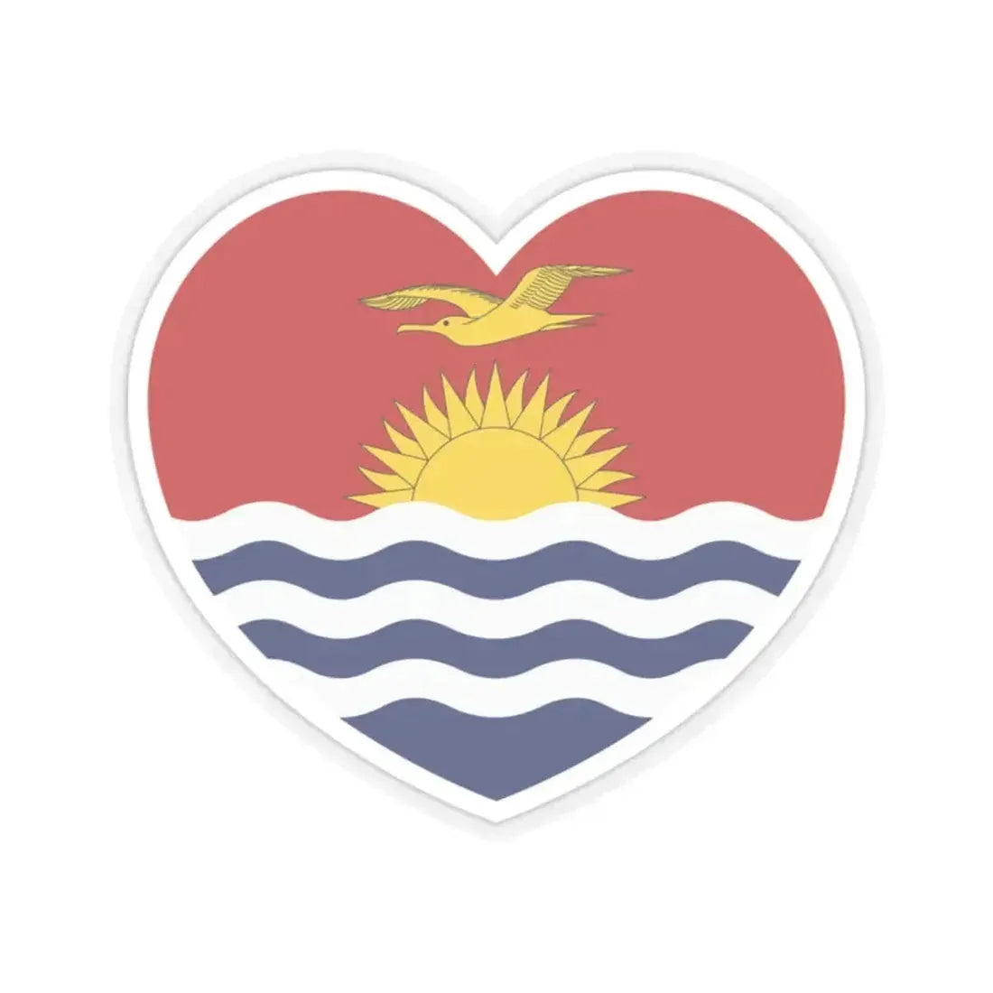 Heart Flag of Kiribati - STICKER Vinyl Kiss-Cut Decal 2 Inch Transparent - The Sticker Space