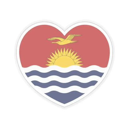 Heart Flag of Kiribati - STICKER Vinyl Kiss-Cut Decal 2 Inch Transparent - The Sticker Space