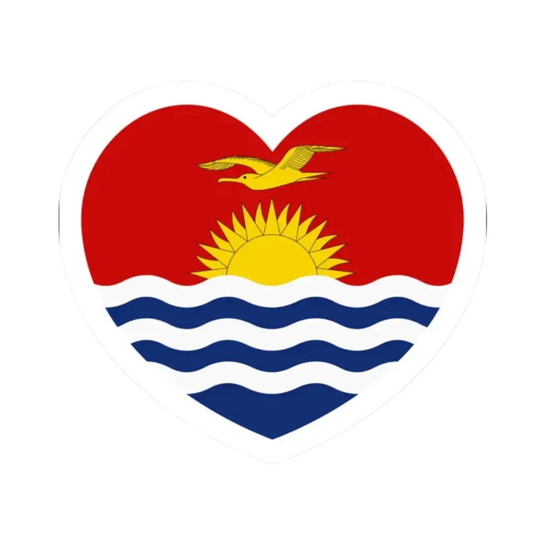 Heart Flag of Kiribati - STICKER Vinyl Kiss-Cut Decal 2 Inch White - The Sticker Space