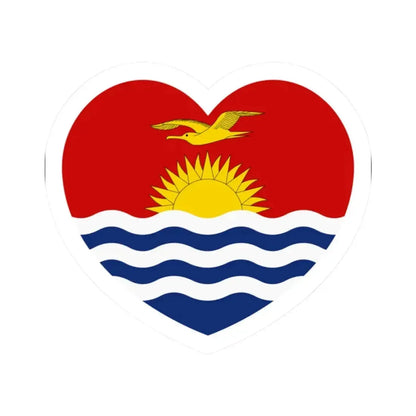 Heart Flag of Kiribati - STICKER Vinyl Kiss-Cut Decal 2 Inch White - The Sticker Space