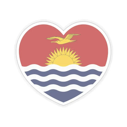 Heart Flag of Kiribati - STICKER Vinyl Kiss-Cut Decal 3 Inch Transparent - The Sticker Space